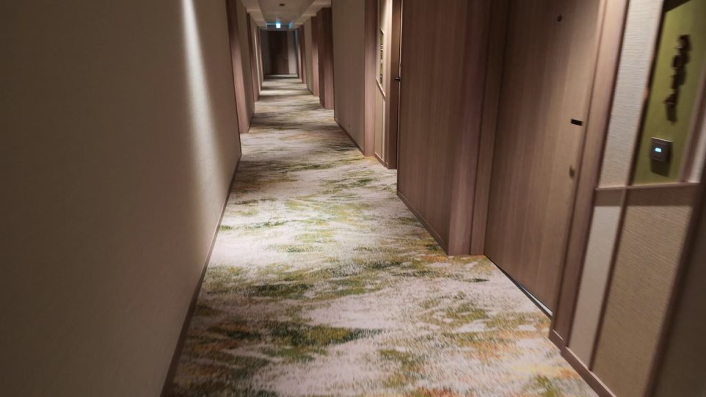 客室フロアの廊下