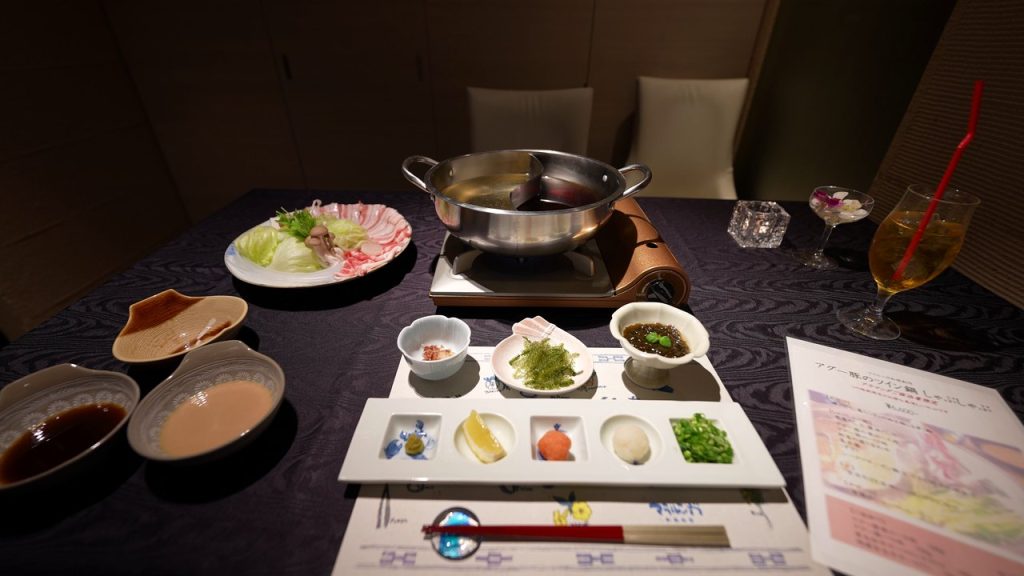 宿泊者限定のあぐー豚しゃぶしゃぶセット